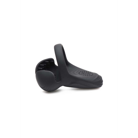 Penis- und Hodenring Silikon mit Fernbedienung Schwarz 10,5 cm
