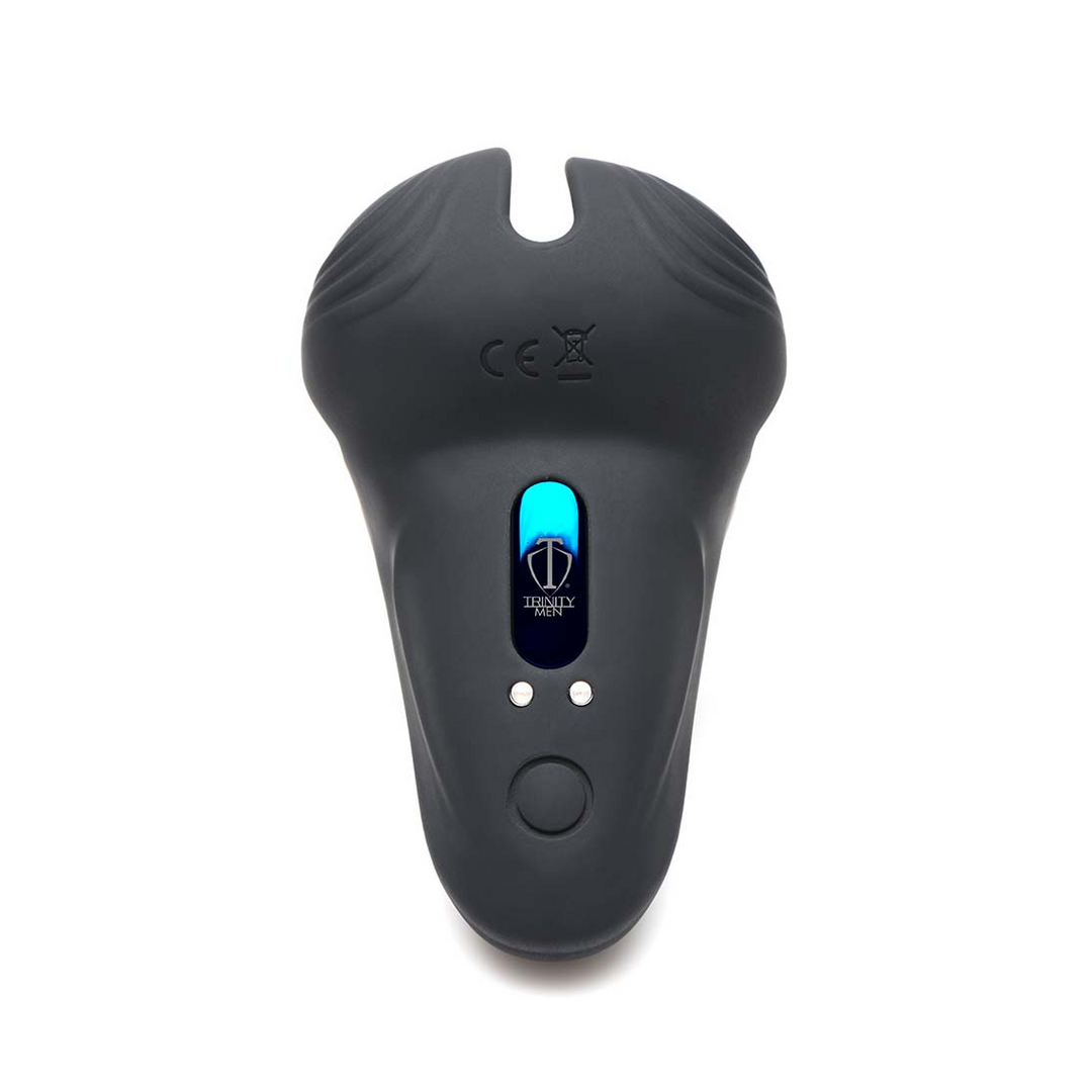 Penis- und Hodenring Silikon mit Fernbedienung Schwarz 10,5 cm