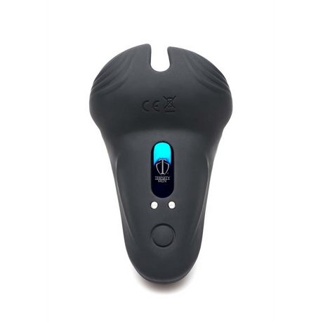 Penis- und Hodenring Silikon mit Fernbedienung Schwarz 10,5 cm