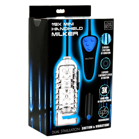 Masturbator Mini Handmelker Schwarz 28 cm