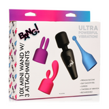 Massagestab Mini mit 3 Aufsätzen Schwarz