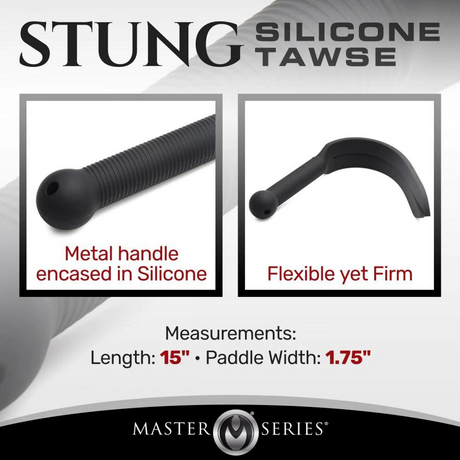 Paddle Silikon-Tawse Schwarz 38 cm