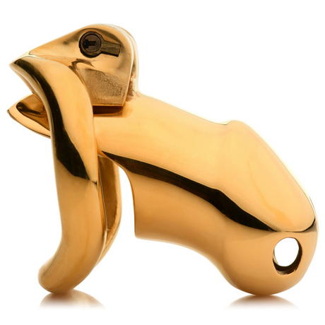 Peniskäfig Midas abschließbar 18 Karat vergoldet Gold 12,4 cm