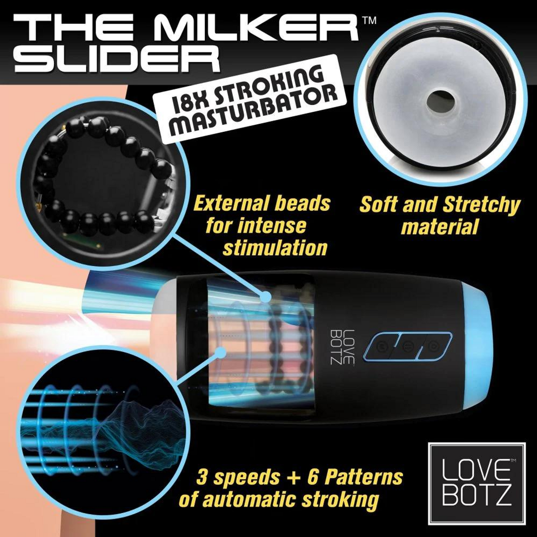 Masturbator Milker Slider Schwarz 25,2 cm