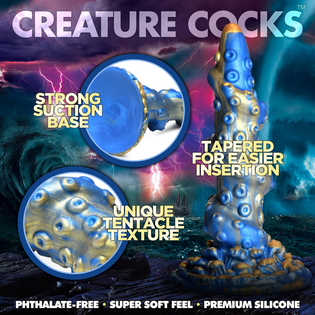 Dildo Kraken Silikon Blau 17,8 cm