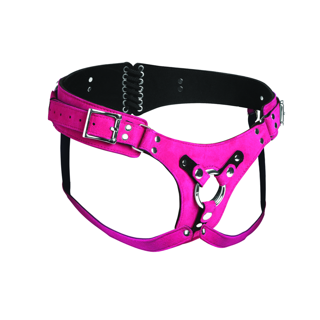 Korsett-Gurt Bodice Deluxe Leder Pink