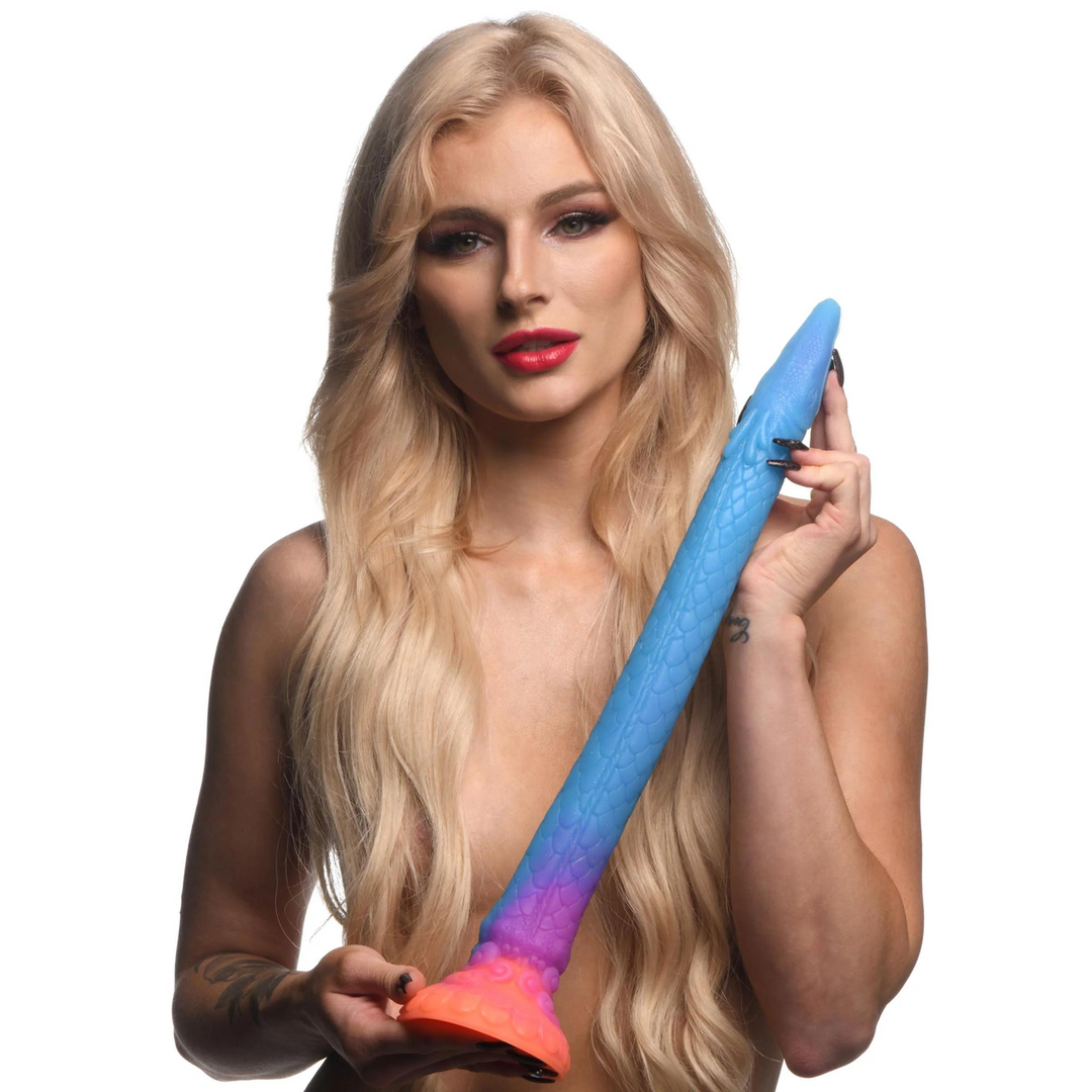Dildo Makara Schlange nachtleuchtend Silikon Multicolor 42 cm