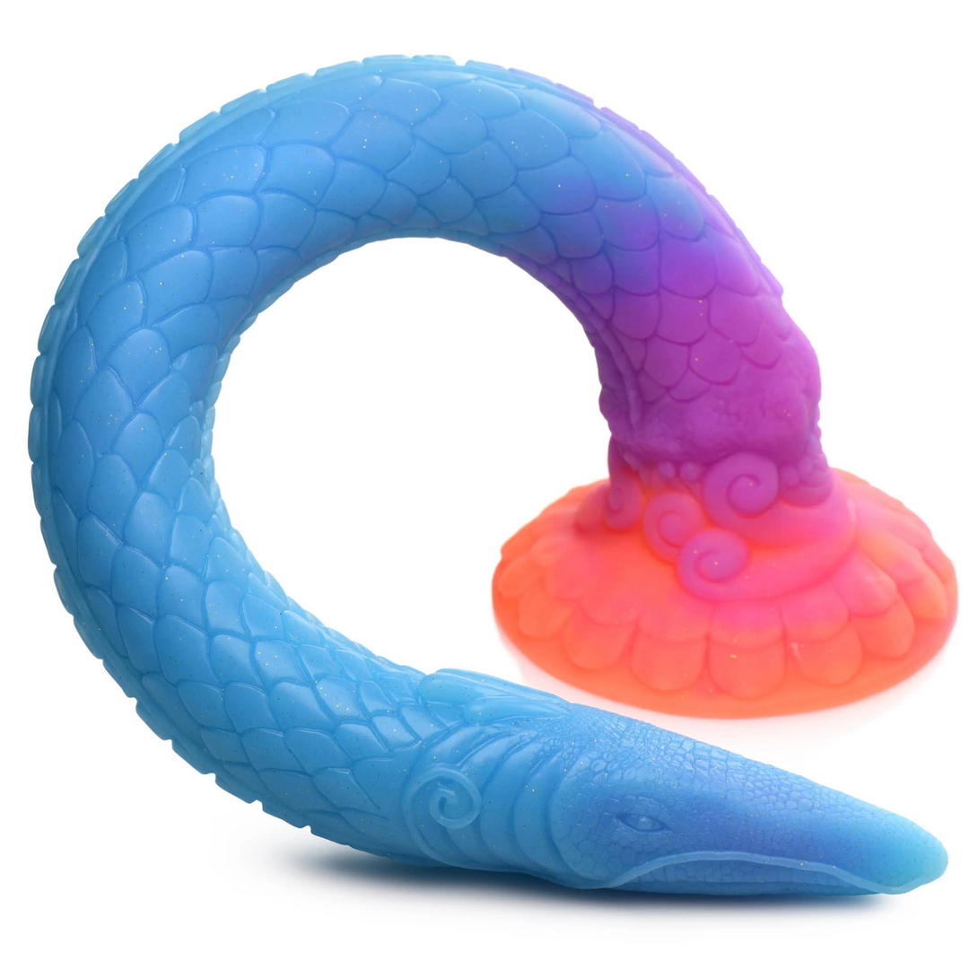 Dildo Makara Schlange nachtleuchtend Silikon Multicolor 42 cm