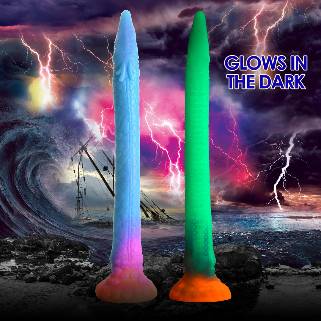 Dildo Makara Schlange nachtleuchtend Silikon Multicolor 42 cm