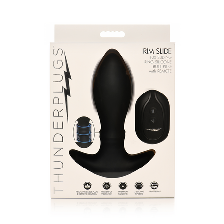 Analplug Rim Slide mit Gleitring Silikon Schwarz 11 x Ø 4,2 cm