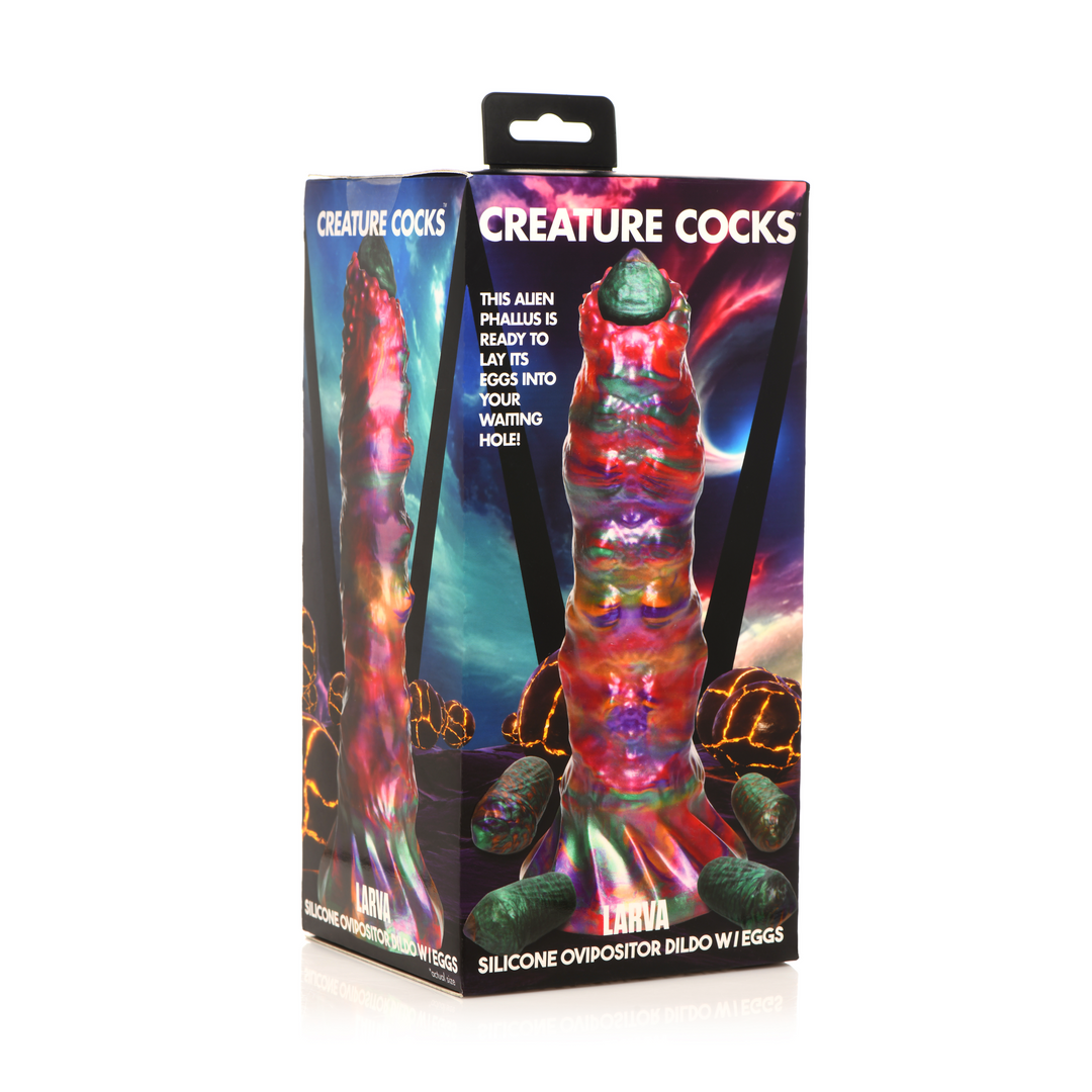 Dildo Larve Ovipositor mit Eiern Silikon Multicolor 19,3 x Ø 6,1 cm