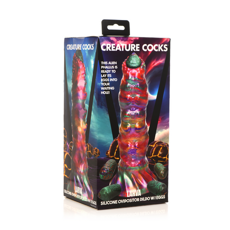 Dildo Larve Ovipositor mit Eiern Silikon Multicolor 19,3 x Ø 6,1 cm