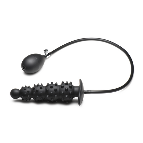 Analplug Ass Puffer aufblasbar mit Noppen Silikon Schwarz 19,7 x Ø 5,1 cm