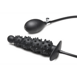 Analplug Ass Puffer aufblasbar mit Noppen Silikon Schwarz 19,7 x Ø 5,1 cm