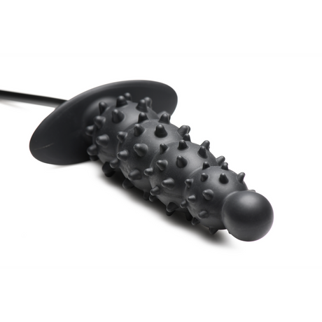 Analplug Ass Puffer aufblasbar mit Noppen Silikon Schwarz 19,7 x Ø 5,1 cm