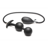 Analplug Ass Rattler aufblasbar mit Gewicht Silikon Schwarz 12 cm