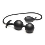 Analplug Ass Rattler aufblasbar mit Gewicht Silikon Schwarz 12 cm