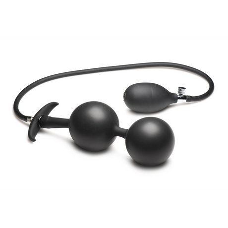 Analplug Ass Rattler aufblasbar mit Gewicht Silikon Schwarz 12 cm
