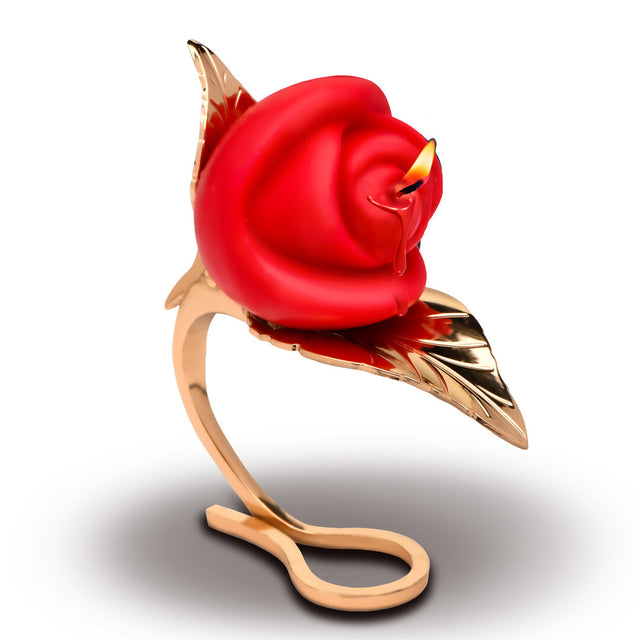 Massagekerze Burning Passion Rose mit Halter Rot und Gold