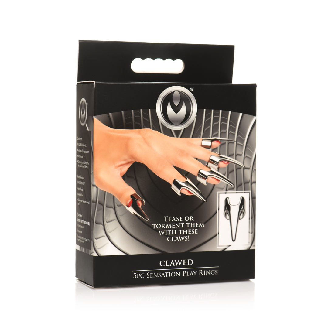Sensation-Ringe Klaue 5 Stück Silber 7 x Ø 2 cm