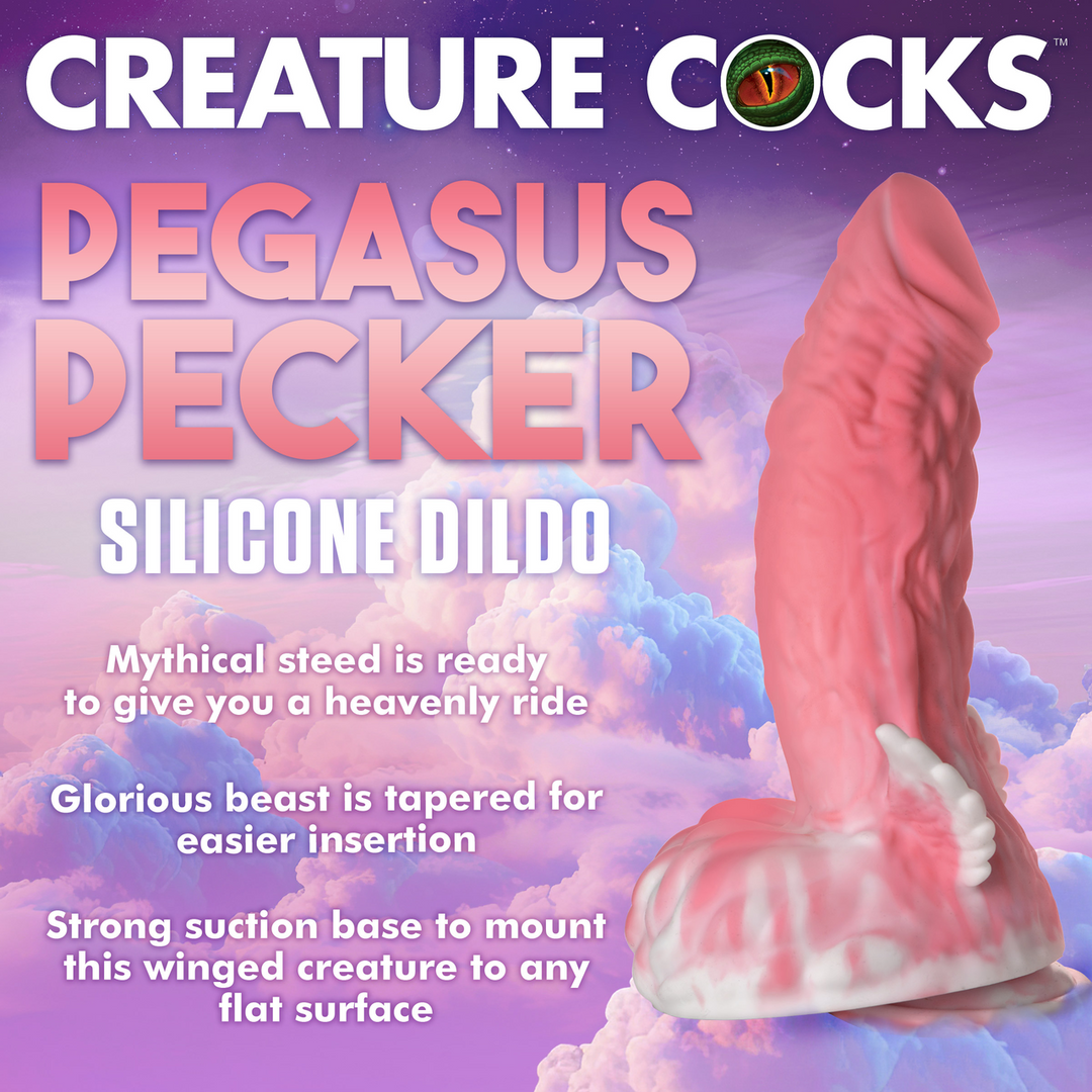 Dildo Pegasus mit Flügeln Silikon Pink 15,9 x Ø 9,6 cm