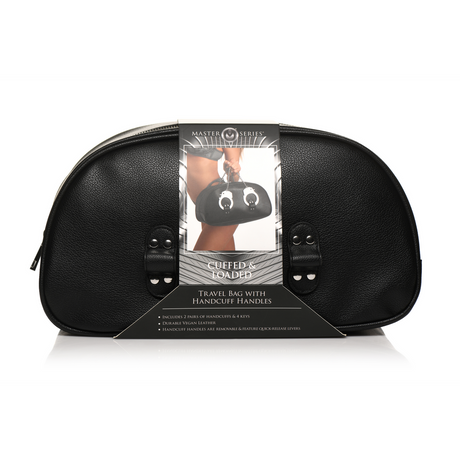 Handschellen-Reisetasche mit Griffen Schwarz 33 x Ø 17,8 cm