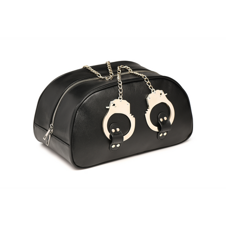 Handschellen-Reisetasche mit Griffen Schwarz 33 x Ø 17,8 cm
