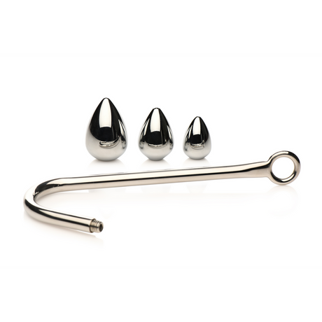 Analhaken-Trainer mit 3 Plugs Silber 5,8 x Ø 3,8 cm