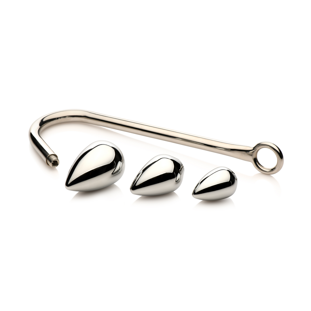 Analhaken-Trainer mit 3 Plugs Silber 5,8 x Ø 3,8 cm