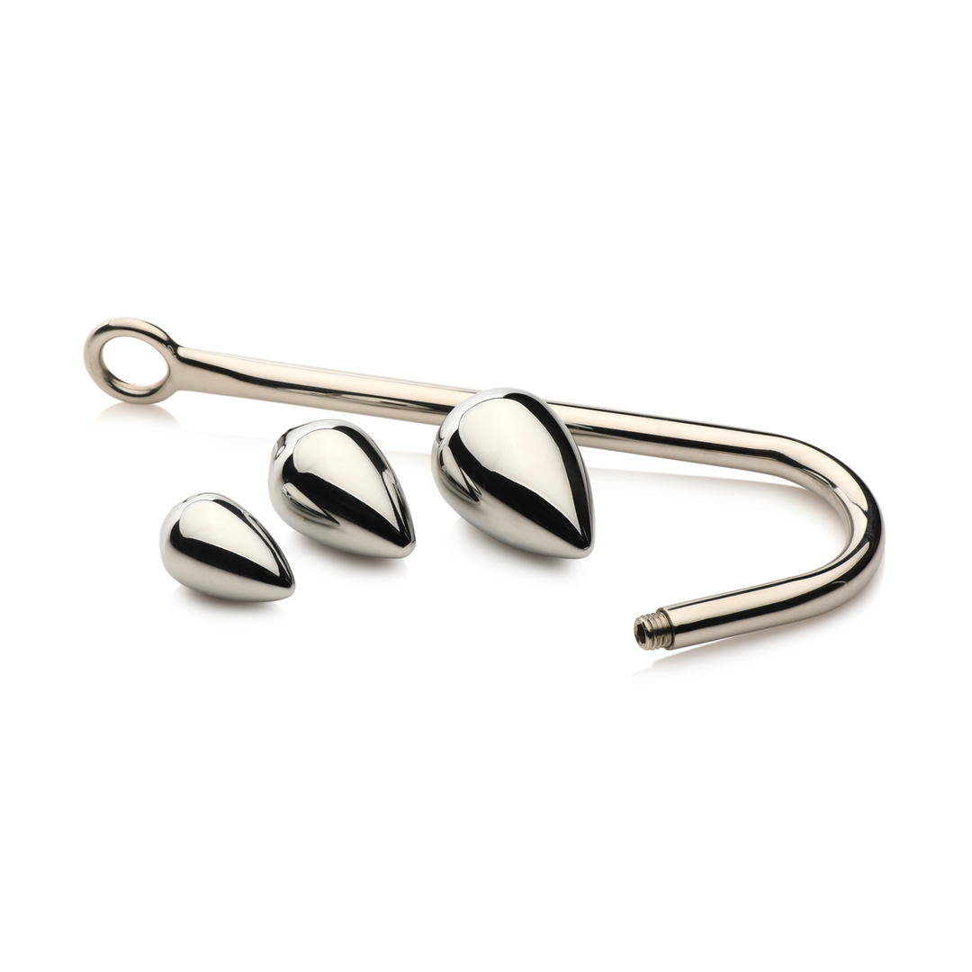 Analhaken-Trainer mit 3 Plugs Silber 5,8 x Ø 3,8 cm