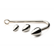 Analhaken Trainer mit drei Wechselplugs Edelstahl Silber 5,8 x 3,8 cm