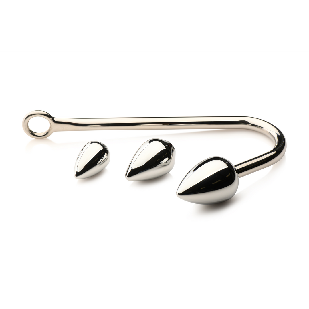 Analhaken-Trainer mit 3 Plugs Silber 5,8 x Ø 3,8 cm