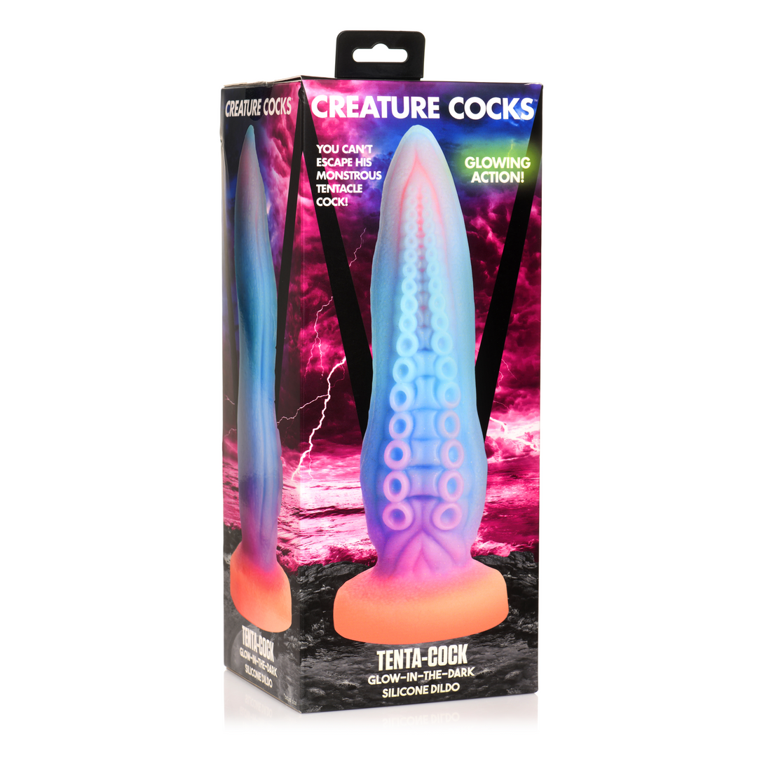Dildo Tenta-Cock nachtleuchtend Silikon Multicolor 21 x Ø 6,9 cm