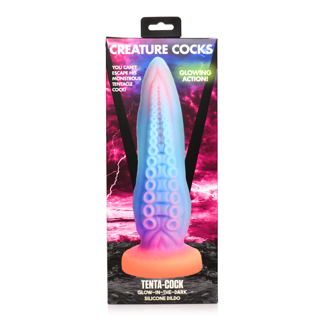 Dildo Tenta-Cock nachtleuchtend Silikon Multicolor 21 x Ø 6,9 cm
