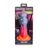 Dildo Aqua nachtleuchtend Silikon Regenbogen 16,5 cm