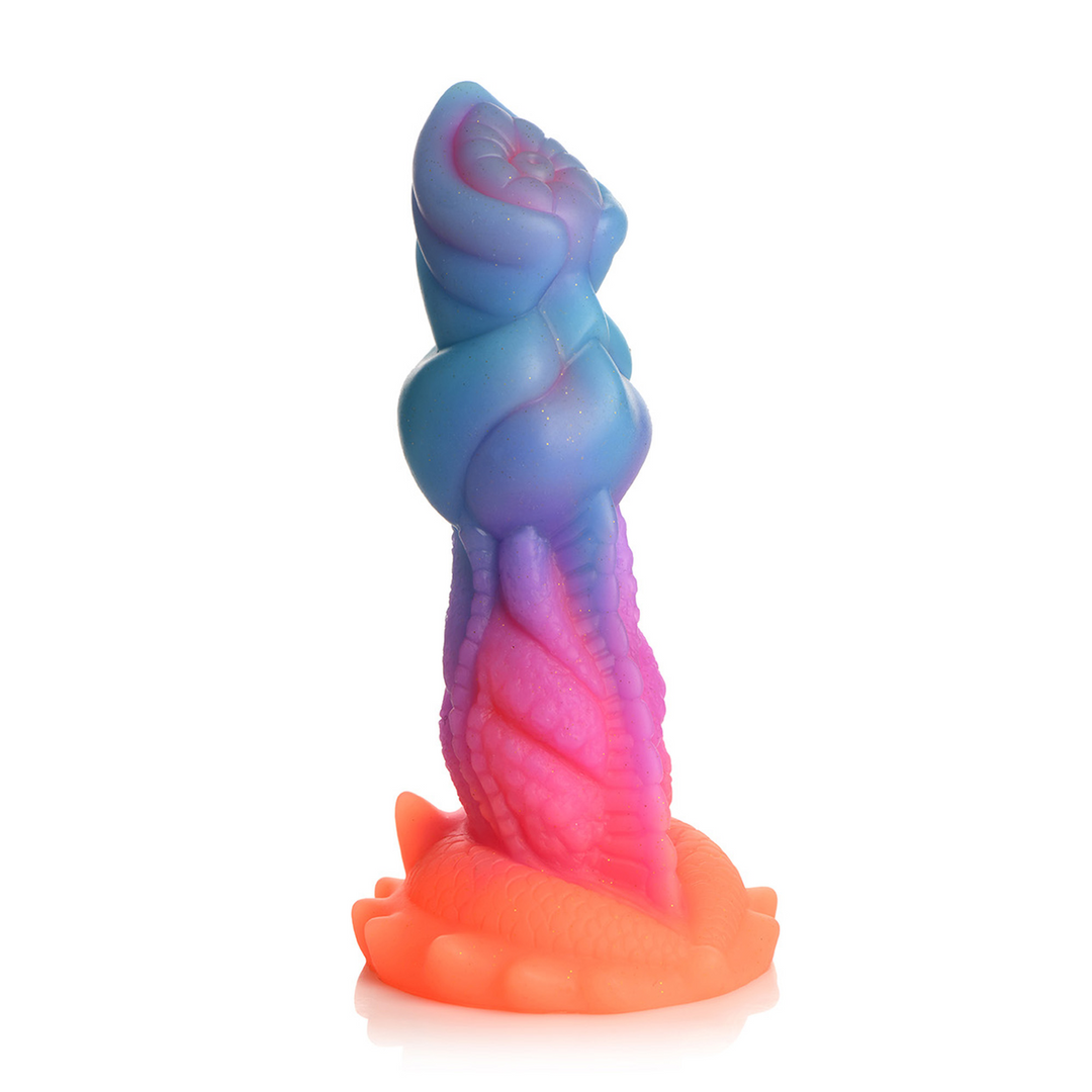 Dildo Aqua nachtleuchtend Silikon Regenbogen 16,5 cm