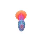 Dildo Aqua nachtleuchtend Silikon Regenbogen 16,5 cm