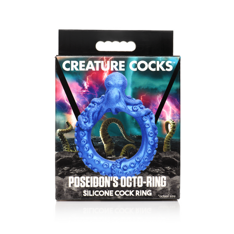 Penisring Poseidon Oktopus Silikon Blau 6,5 cm