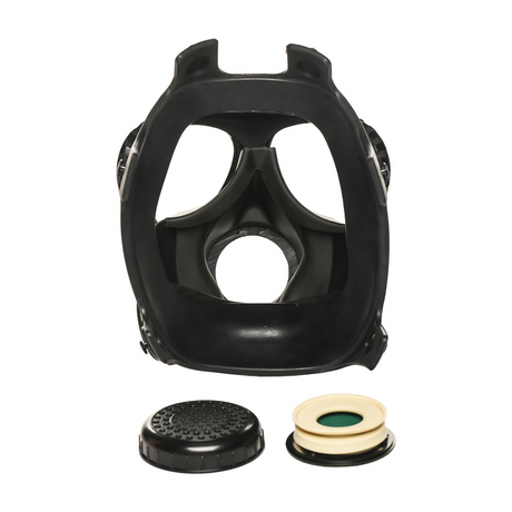 Gasmaske Inhalator mit Flasche Schwarz