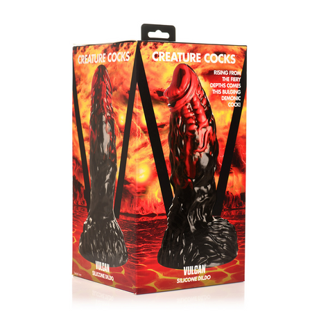 Dildo Vulkan Silikon Schwarz/Rot 17,8 cm