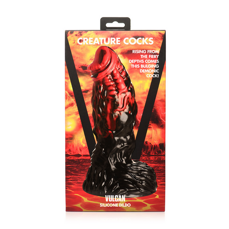 Dildo Vulkan Silikon Schwarz/Rot 17,8 cm