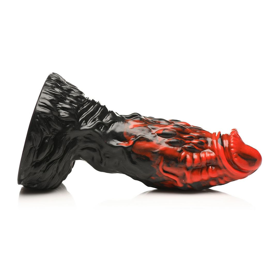 Dildo Vulkan Silikon Schwarz/Rot 17,8 cm
