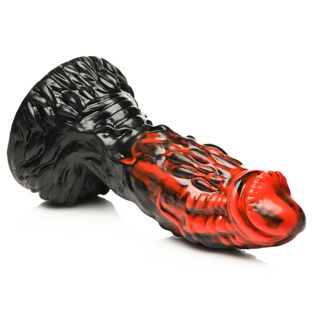 Dildo Vulkan Silikon Schwarz/Rot 17,8 cm