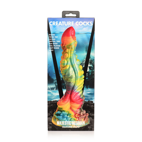 Dildo Majestic Merman Silikon Regenbogen 22,1 cm