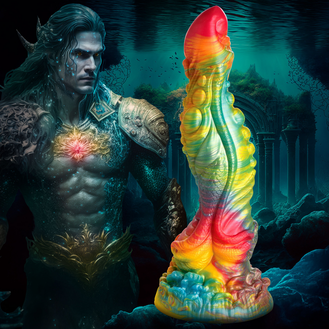 Dildo Majestic Merman Silikon Regenbogen 22,1 cm