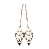Nippelklemmen Primal Kleeblatt mit Spikes Silber 50 cm