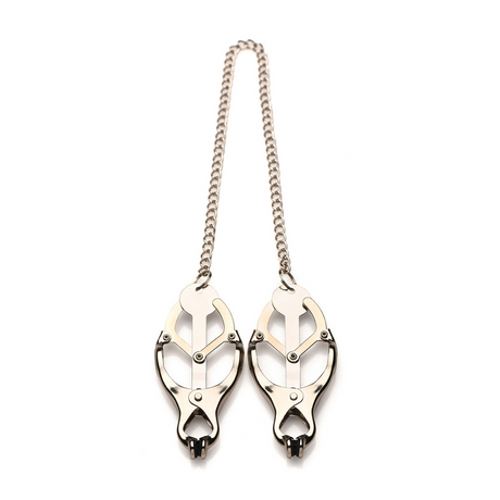 Nippelklemmen Primal Kleeblatt mit Spikes Silber 50 cm