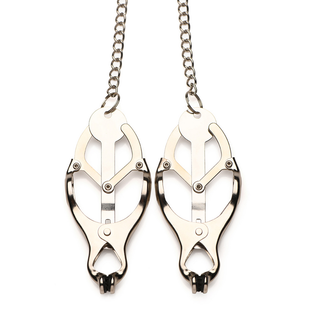 Nippelklemmen Primal Kleeblatt mit Spikes Silber 50 cm
