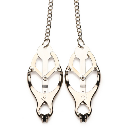 Nippelklemmen Primal Kleeblatt mit Spikes Silber 50 cm