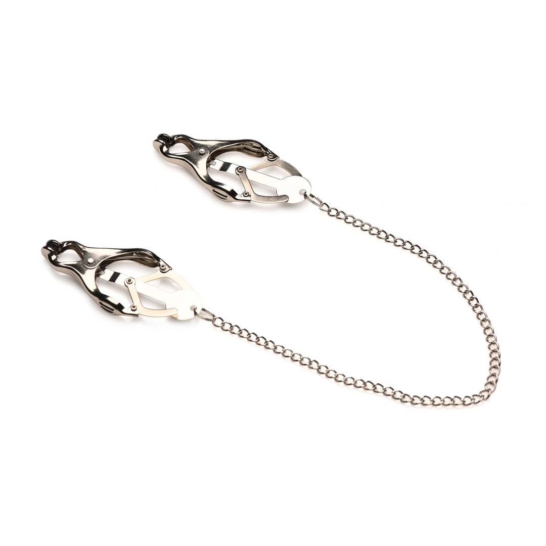 Nippelklemmen Primal Kleeblatt mit Spikes Silber 50 cm